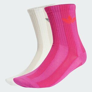 Adidas adidas Striped Crew Socks 2-Pack Off White/Beige Semi Lucid Fuchsia L NWT